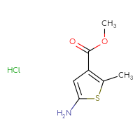 Chemical structure of methyl 5-amino-2-methylthiophene-3-carboxylate hydrochloride - CSSB00010073757