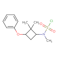 Chemical structure of N-(2,2-dimethyl-3-phenoxycyclobutyl)-N-methylsulfamoyl chloride - CSSB21224764287