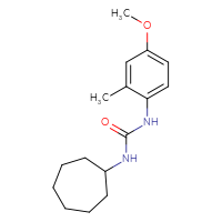 Chemical structure of 1-cycloheptyl-3-(4-methoxy-2-methylphenyl)urea - CSSB00060507951