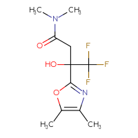 Chemical structure of 3-(4,5-dimethyl-1,3-oxazol-2-yl)-4,4,4-trifluoro-3-hydroxy-N,N-dimethylbutanamide - CSSB02283617456