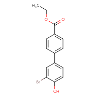 Chemical structure of ethyl 3'-bromo-4'-hydroxy-[1,1'-biphenyl]-4-carboxylate - CSSB03221031378