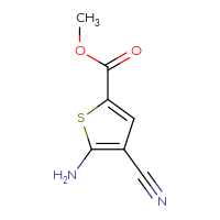 Chemical structure of methyl 5-amino-4-cyanothiophene-2-carboxylate - CSSB00000071403