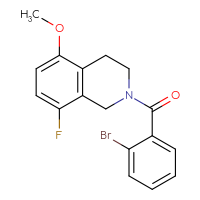 Chemical structure of 2-(2-bromobenzoyl)-8-fluoro-5-methoxy-1,2,3,4-tetrahydroisoquinoline - CSSB02986409003