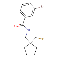 Chemical structure of 3-bromo-N-{[1-(fluoromethyl)cyclopentyl]methyl}benzamide - CSSB14882289869