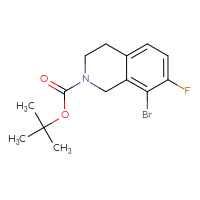 Chemical structure of tert-butyl 8-bromo-7-fluoro-1,2,3,4-tetrahydroisoquinoline-2-carboxylate - CSSB02021528259