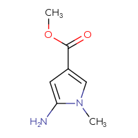 Chemical structure of methyl 5-amino-1-methyl-1H-pyrrole-3-carboxylate - CSSB00009872200