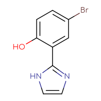 Chemical structure of 4-bromo-2-(1H-imidazol-2-yl)phenol - CSSB00012354818