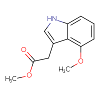 Chemical structure of methyl 2-(4-methoxy-1H-indol-3-yl)acetate - CSSB00010202035