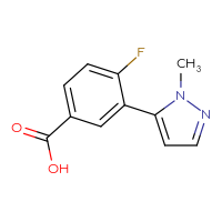 Chemical structure of 4-fluoro-3-(1-methyl-1H-pyrazol-5-yl)benzoic acid - CSSB00014315133