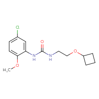 Chemical structure of 1-(5-chloro-2-methoxyphenyl)-3-(2-cyclobutoxyethyl)urea - CSSB02038327616