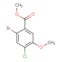 Chemical structure of methyl 2-bromo-4-chloro-5-methoxybenzoate - CSSB00015670562
