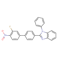 Chemical structure of 2-{3'-fluoro-4'-nitro-[1,1'-biphenyl]-4-yl}-1-phenyl-1H-1,3-benzodiazole - CSSB06593191729