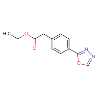 Chemical structure of ethyl 2-[4-(1,3,4-oxadiazol-2-yl)phenyl]acetate - CSSB21291565439