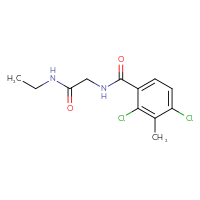 Chemical structure of 2-[(2,4-dichloro-3-methylphenyl)formamido]-N-ethylacetamide - CSSB07047070492