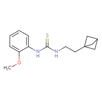Chemical structure of 3-(2-{bicyclo[1.1.1]pentan-1-yl}ethyl)-1-(2-methoxyphenyl)thiourea - CSSB07074539586