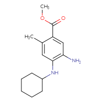 Chemical structure of methyl 5-amino-4-(cyclohexylamino)-2-methylbenzoate - CSSB02495350765