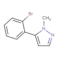 Chemical structure of 5-(2-bromophenyl)-1-methyl-1H-pyrazole - CSSB00010779069
