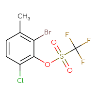 Chemical structure of 2-bromo-6-chloro-3-methylphenyl trifluoromethanesulfonate - CSSB21332076992