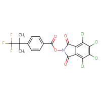 Chemical structure of 4,5,6,7-tetrachloro-1,3-dioxo-2,3-dihydro-1H-isoindol-2-yl 4-(1,1,1-trifluoro-2-methylpropan-2-yl)benzoate - CSSB20271180428
