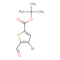 Chemical structure of tert-butyl 4-bromo-5-formylthiophene-2-carboxylate - CSSB14800563143