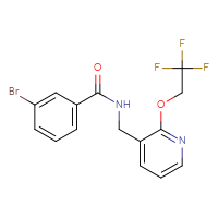 Chemical structure of 3-bromo-N-{[2-(2,2,2-trifluoroethoxy)pyridin-3-yl]methyl}benzamide - CSSB00106612342