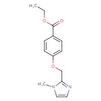 Chemical structure of ethyl 4-[(1-methyl-1H-imidazol-2-yl)methoxy]benzoate - CSSB00000564715