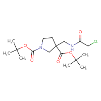 Chemical structure of 1,3-di-tert-butyl 3-[(2-chloroacetamido)methyl]pyrrolidine-1,3-dicarboxylate - CSSB21332099525