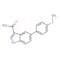 Chemical structure of 1-{5-[4-(methylsulfanyl)phenyl]-1H-indol-3-yl}ethan-1-one - CSSB01419440366