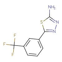 Chemical structure of 5-[3-(trifluoromethyl)phenyl]-1,3,4-thiadiazol-2-amine - CSSB00000302330