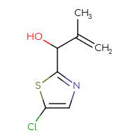 Chemical structure of 1-(5-chloro-1,3-thiazol-2-yl)-2-methylprop-2-en-1-ol - CSSB00014172997