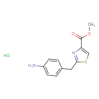 Chemical structure of methyl 2-[(4-aminophenyl)methyl]-1,3-thiazole-4-carboxylate hydrochloride - CSSB20963519503