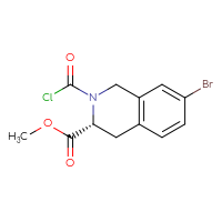 Chemical structure of methyl (3R)-7-bromo-2-(carbonochloridoyl)-1,2,3,4-tetrahydroisoquinoline-3-carboxylate - CSSB21224771691