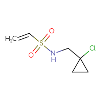 Chemical structure of N-[(1-chlorocyclopropyl)methyl]ethene-1-sulfonamide - CSMB02125927093