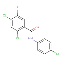 Chemical structure of 2,4-dichloro-N-(4-chlorophenyl)-5-fluorobenzamide - CSSB06378961723