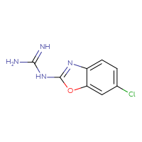 Chemical structure of N-(6-chloro-1,3-benzoxazol-2-yl)guanidine - CSSB00010243416
