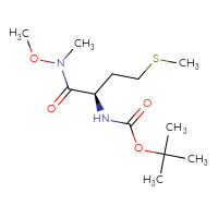 Chemical structure of tert-butyl N-[(1R)-1-[methoxy(methyl)carbamoyl]-3-(methylsulfanyl)propyl]carbamate - CSSB00103739154