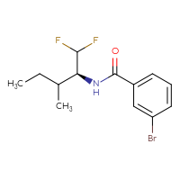 Chemical structure of 3-bromo-N-[(2S)-1,1-difluoro-3-methylpentan-2-yl]benzamide - CSSB02528825276
