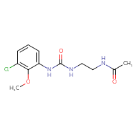 Chemical structure of N-(2-{[(3-chloro-2-methoxyphenyl)carbamoyl]amino}ethyl)acetamide - CSSB02018702981