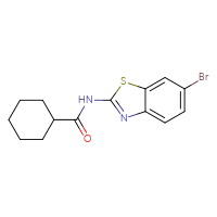Chemical structure of N-(6-bromo-1,3-benzothiazol-2-yl)cyclohexanecarboxamide - CSSB00105293086