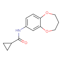 Chemical structure of N-(3,4-dihydro-2H-1,5-benzodioxepin-7-yl)cyclopropanecarboxamide - CSSB00000580275