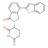 Chemical structure of 3-[4-(1-benzothiophen-2-yl)-1-oxo-2,3-dihydro-1H-isoindol-2-yl]piperidine-2,6-dione - CSSB03514829095