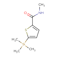 Chemical structure of N-methyl-5-(trimethylsilyl)thiophene-2-carboxamide - CSSB07126142284