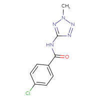 Chemical structure of 4-chloro-N-(2-methyl-2H-1,2,3,4-tetrazol-5-yl)benzamide - CSSB00045072882