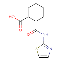 Chemical structure of 2-[(1,3-thiazol-2-yl)carbamoyl]cyclohexane-1-carboxylic acid - CSSB00005462447