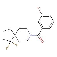Chemical structure of 8-(3-bromobenzoyl)-1,1-difluoro-8-azaspiro[4.5]decane - CSSB21432565701