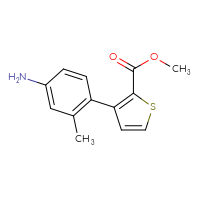 Chemical structure of methyl 3-(4-amino-2-methylphenyl)thiophene-2-carboxylate - CSSB06718240518