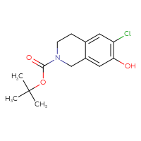 Chemical structure of tert-butyl 6-chloro-7-hydroxy-1,2,3,4-tetrahydroisoquinoline-2-carboxylate - CSSB02517411200
