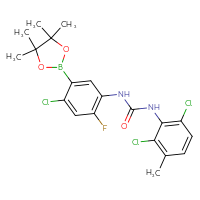 Chemical structure of 1-[4-chloro-2-fluoro-5-(4,4,5,5-tetramethyl-1,3,2-dioxaborolan-2-yl)phenyl]-3-(2,6-dichloro-3-methylphenyl)urea - CSSB21332131062