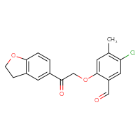 Chemical structure of 5-chloro-2-[2-(2,3-dihydro-1-benzofuran-5-yl)-2-oxoethoxy]-4-methylbenzaldehyde - CSSB21414459119