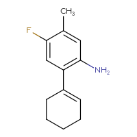 Chemical structure of 2-(cyclohex-1-en-1-yl)-4-fluoro-5-methylaniline - CSSB06259714147